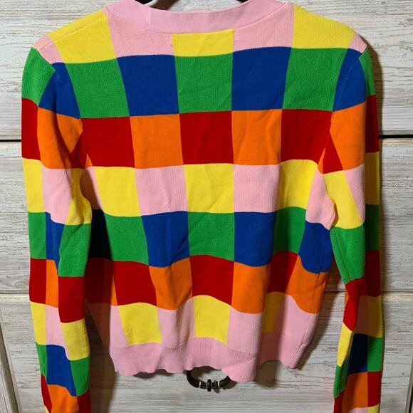 English Factory Colorblock 70s Multicolor Cardigan - Size Medium - Picture 3 of 5